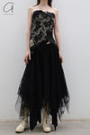 marc le bihan beaded lace silk top 26152 E23 black
